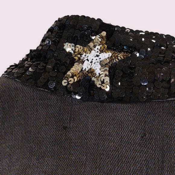 L’agence Zuma cropped denim jacket sequin details - Picture 4 of 10